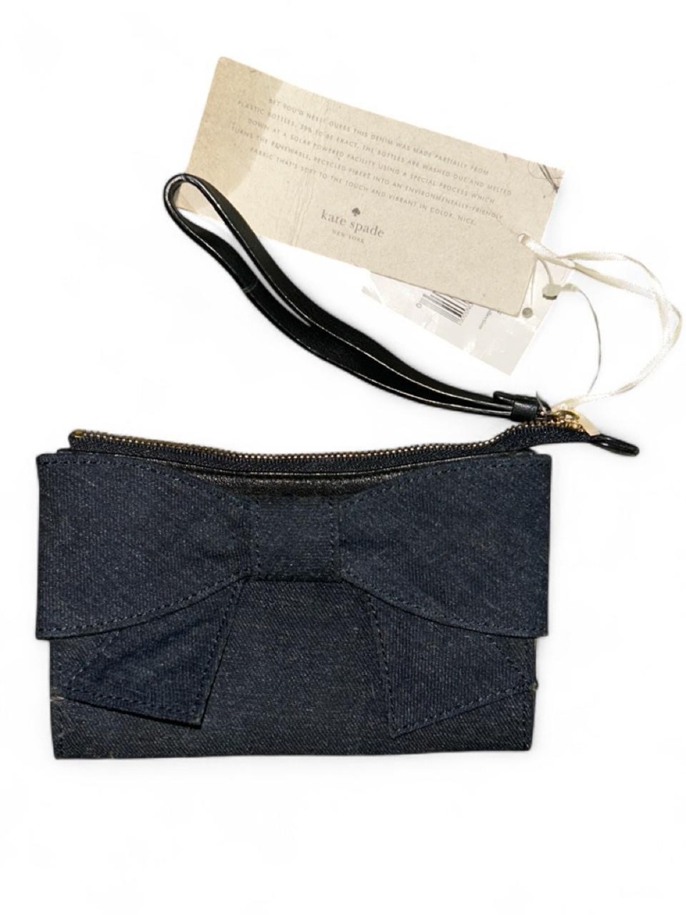NWT kate spade dark denim bow wristlet 🎀✨